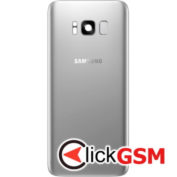 Piesa Capac Spate Cu Geam Camera Buton Amprenta Pentru Samsung Galaxy S8 Argintiu Ajx