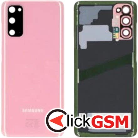 Piesa Capac Spate Cu Geam Camera Pentru Samsung Galaxy S20 Roz Pun