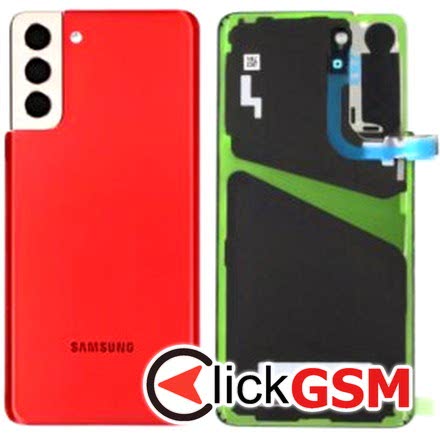 Capac Spate cu Geam Camera Rosu Samsung Galaxy S21+ 5G tnk