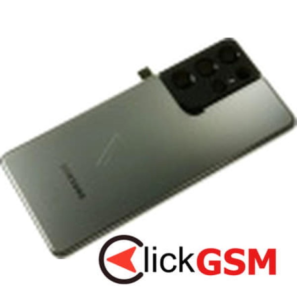 Piesa Piesa Capac Spate Cu Geam Camera Pentru Samsung Galaxy S21 Ultra 5g Gri In6
