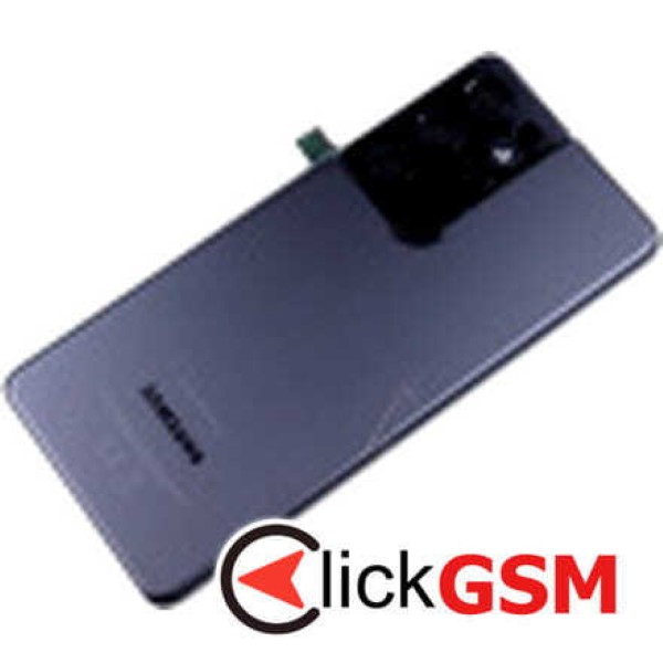 Piesa Piesa Capac Spate Cu Geam Camera Pentru Samsung Galaxy S21 Ultra 5g Negru 1doh