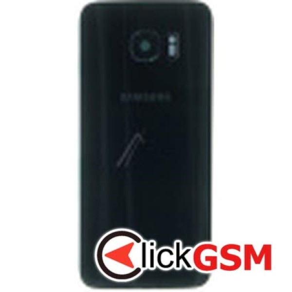 Piesa Capac Spate Cu Geam Camera Pentru Samsung Galaxy S7 Edge Negru 736