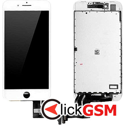 Display cu TouchScreen, Rama Alb Apple iPhone 8 Plus 1tcb