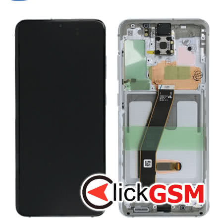 Piesa Display Original Cu Touchscreen Pentru Samsung Galaxy S20 Alb 2dow