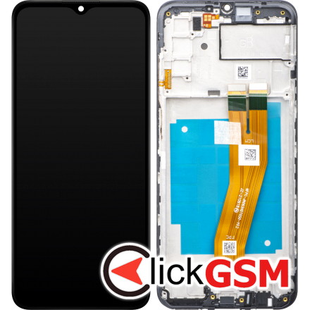 Piesa Piesa Display Original Cu Touchscreen Rama Pentru Samsung Galaxy A03s Negru Pt8