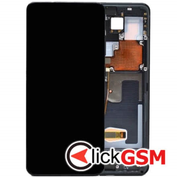 Piesa Piesa Display Original Cu Touchscreen Rama Pentru Samsung Galaxy S20 Ultra 5g Negru 2doz