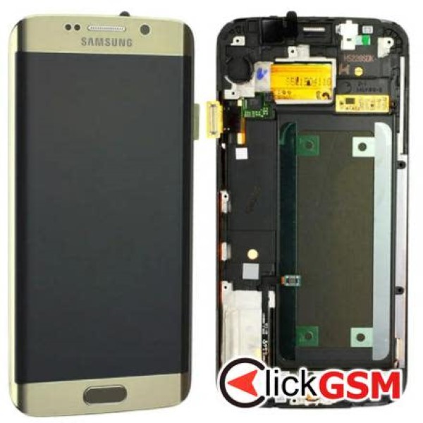 Piesa Display Original Cu Touchscreen Rama Pentru Samsung Galaxy S6 Edge Auriu 2wn7