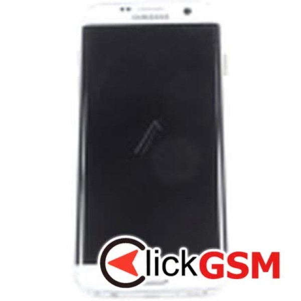 Piesa Piesa Display Original Cu Touchscreen Rama Pentru Samsung Galaxy S7 Edge Alb 7d5