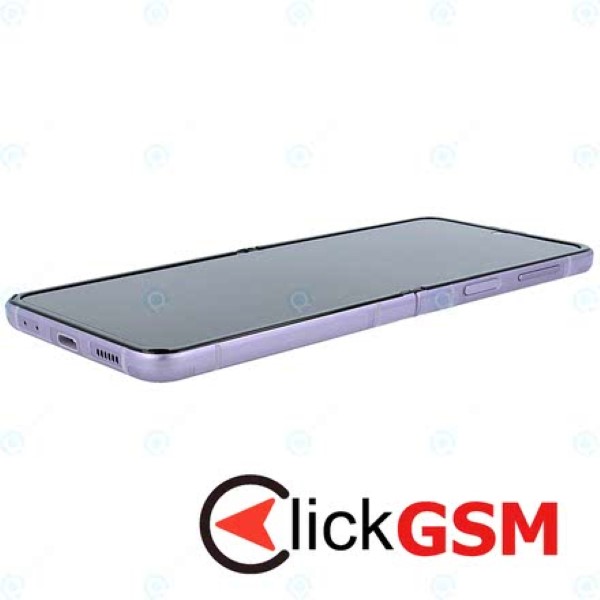 Piesa Piesa Display Pliabil Cu Touchscreen Rama Pentru Samsung Galaxy Z Flip3 5g Violet 1r1i