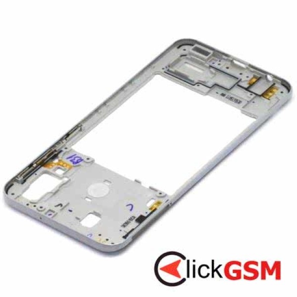 Piesa Mijloc Cu Buton Pornire Butoane Volum Pentru Samsung Galaxy A40 Argintiu 4zx