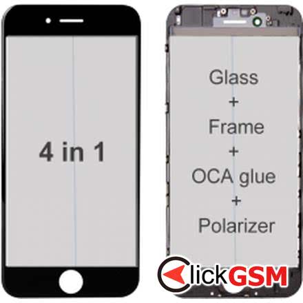 Piesa Sticla Cu Rama Oca Polarizator Pentru Apple Iphone 8 Plus Negru Bln
