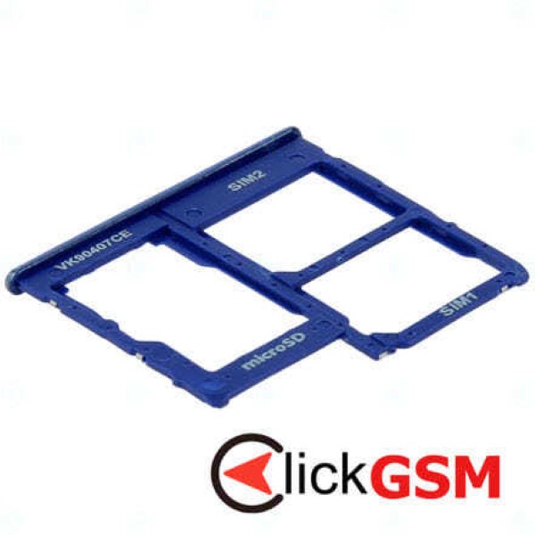 Piesa Suport Sim Cu Suport Card Micro Sd Pentru Samsung Galaxy A40 Albastru My7