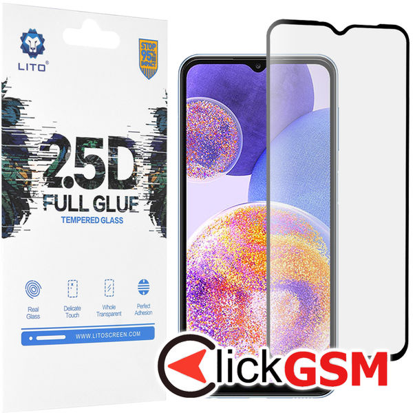 Accesoriu Folie Full Glue Negru-transparenta Samsung Galaxy A23