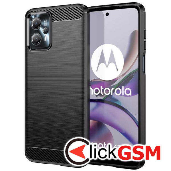 Accesoriu Husa Carbon Silicone Negru Motorola Moto G53