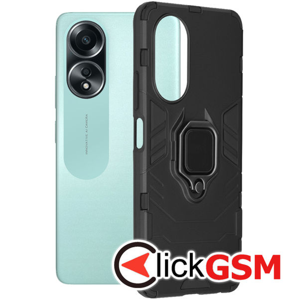 Accesoriu Husa Silicone Shield Negru Oppo A58 4G