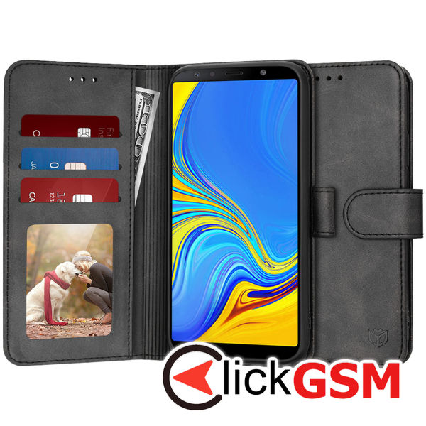 Accesoriu Husa Carte Negru Samsung Galaxy A7 2018