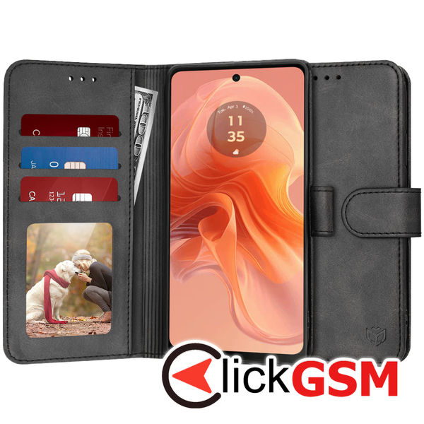 Accesoriu Husa Carte Negru Motorola Moto G04