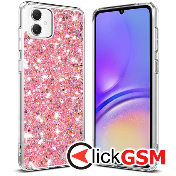 Accesoriu Husa Sparkly Glitter  Roz Samsung Galaxy A05