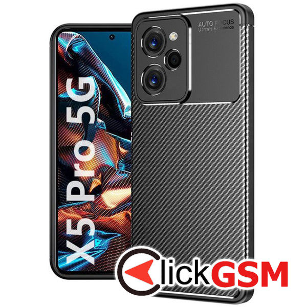 Accesoriu Husa Carbon Fiber Negru Xiaomi Redmi Note 12 Pro 5G