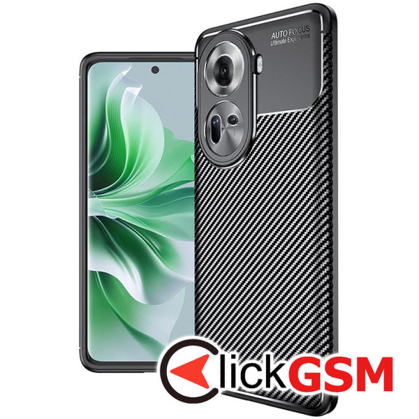 Accesoriu Husa Carbon Fiber Negru Oppo Reno11