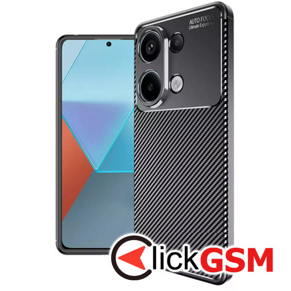 Accesoriu Husa Carbon Fiber Negru Xiaomi Redmi Note 13 Pro 4G