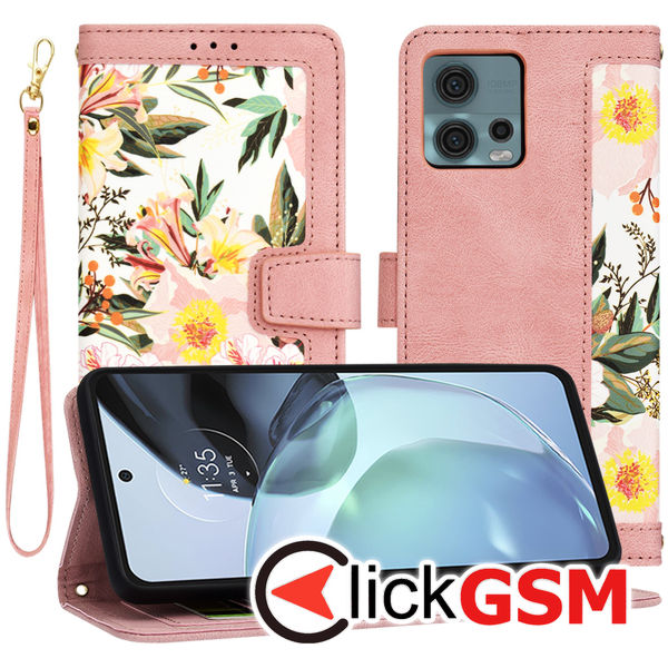 Accesoriu Husa Flip Roz Motorola Moto G72