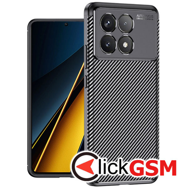 Accesoriu Husa Carbon Fiber Negru Xiaomi POCO F6 Pro