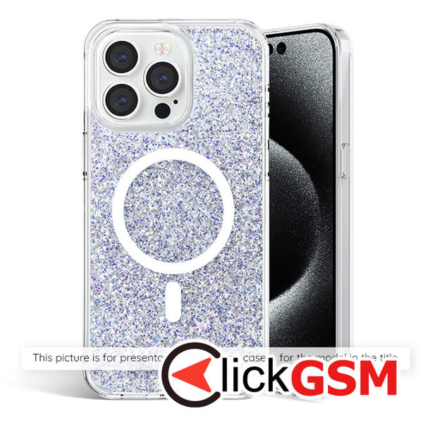 Accesoriu Husa Sparkly Glitter  Alb Xiaomi Redmi Note 13 5G