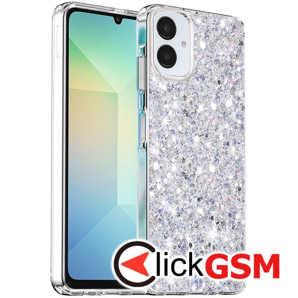 Accesoriu Husa Sparkly Glitter  Alb Samsung Galaxy A06