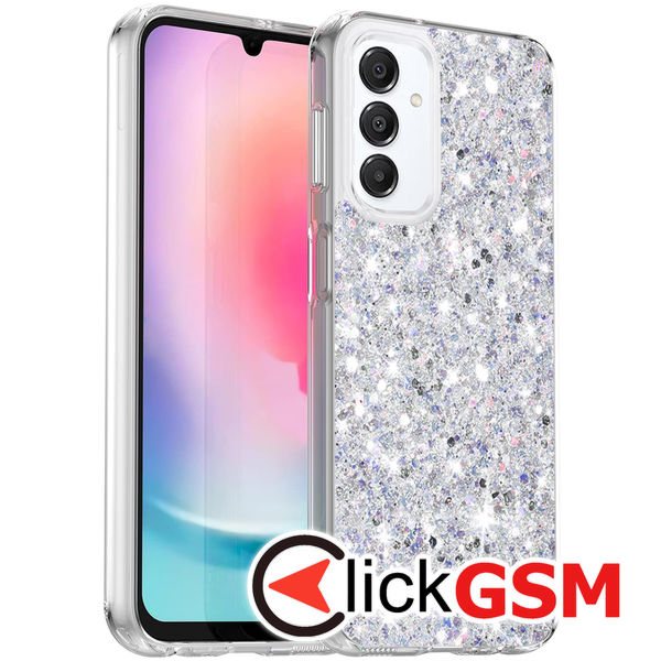 Accesoriu Husa Sparkly Glitter  Alb Samsung Galaxy A16