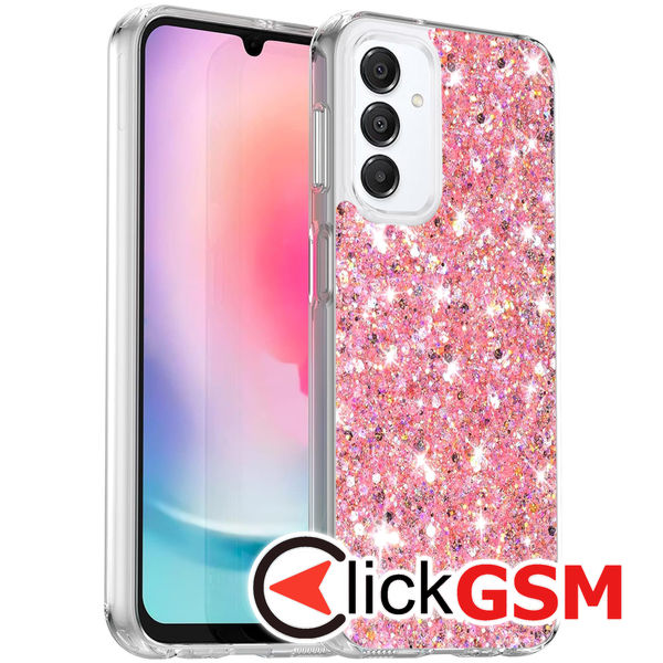 Accesoriu Husa Sparkly Glitter  Roz Samsung Galaxy A16