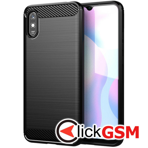 Accesoriu Husa Carbon Silicone Negru Xiaomi Redmi 9A