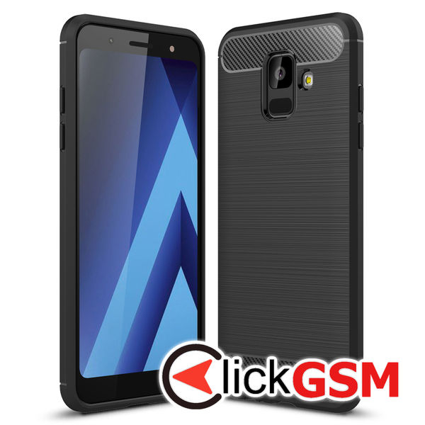 Accesoriu Husa Carbon Silicone Negru Samsung Galaxy A6 2018