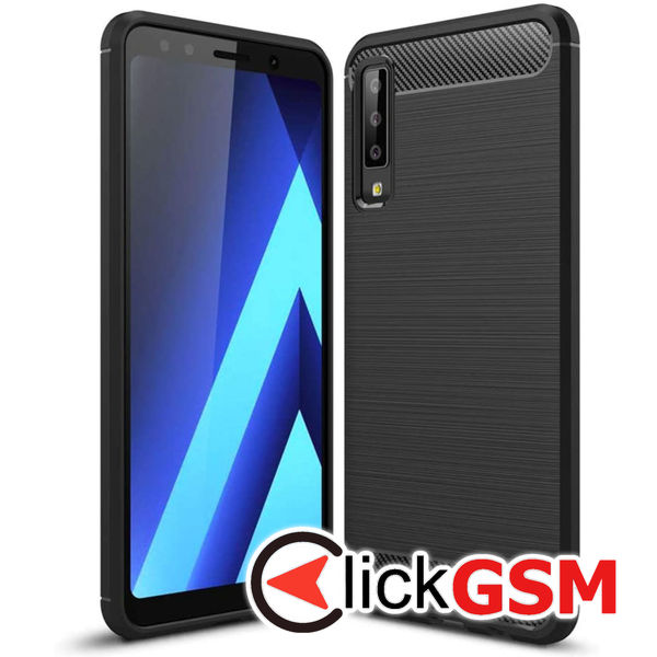 Accesoriu Carbon Silicone Samsung Galaxy A7 2018