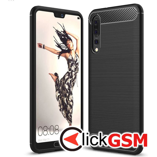 Accesoriu Carbon Silicone Huawei P20 Pro