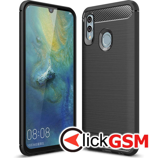 Accesoriu Husa Carbon Silicone Negru Huawei P Smart 2019