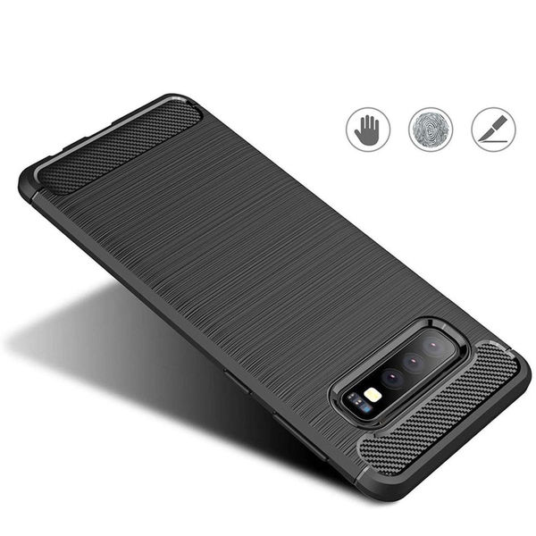 Techsuit - Carbon Silicone - Samsung Galaxy S10 - Black