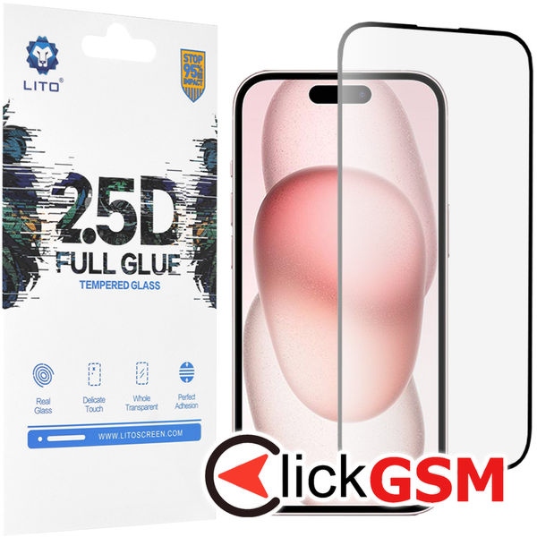 Folie Full Glue negru Apple iPhone 15 6qv