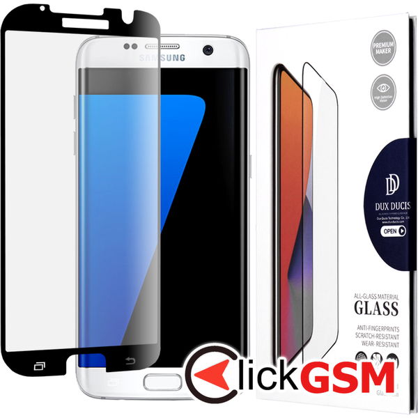 Accesoriu Folie Securizata Negru-transparenta Samsung Galaxy S7 Edge