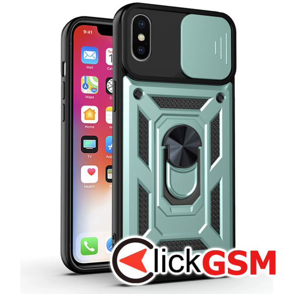 Husa CamShield verde Apple iPhone XS Max acu