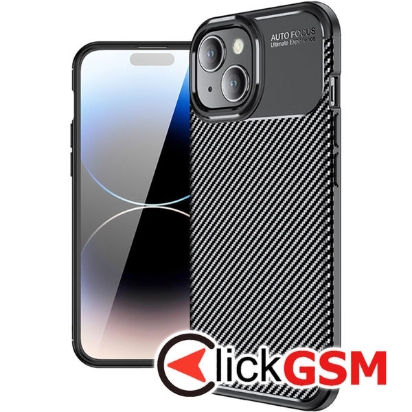 Husa Carbon Fiber negru Apple iPhone 15 bgk