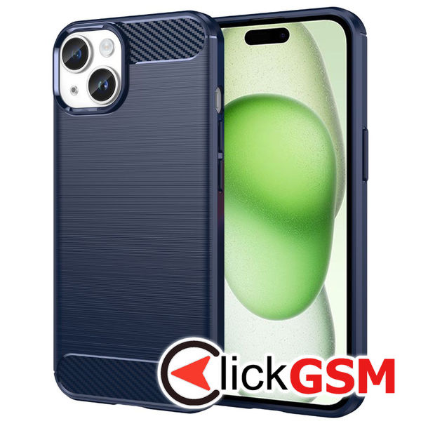 Husa Carbon Silicone Apple iPhone 15 Plus