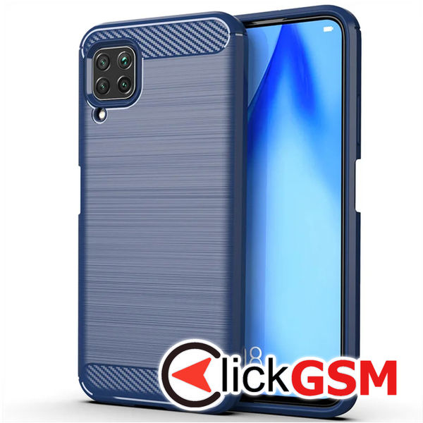 Husa Carbon Silicone albastru Huawei P40 Lite bj0