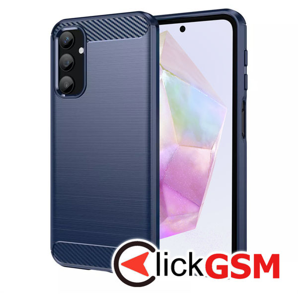 Husa Carbon Silicone albastru Samsung Galaxy A35 bkl