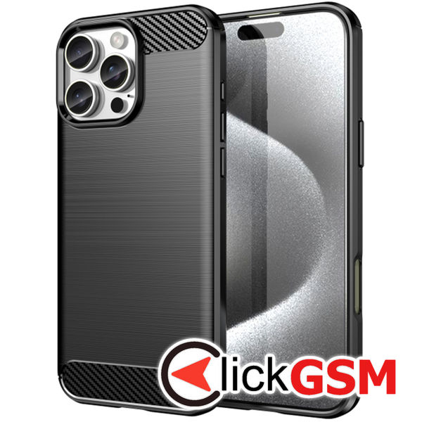 Husa Carbon Silicone Apple iPhone 16 Pro Max