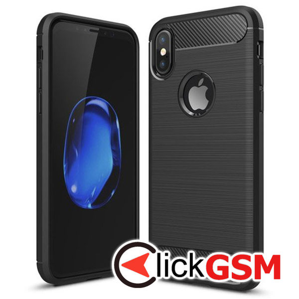 Husa Carbon Silicone negru Apple iPhone X 8nu