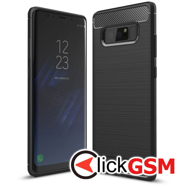 Husa Carbon Silicone negru Samsung Galaxy Note8 5e8