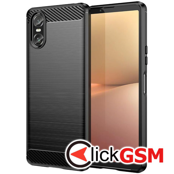 Husa Carbon Silicone negru Sony Xperia 10 VI abl