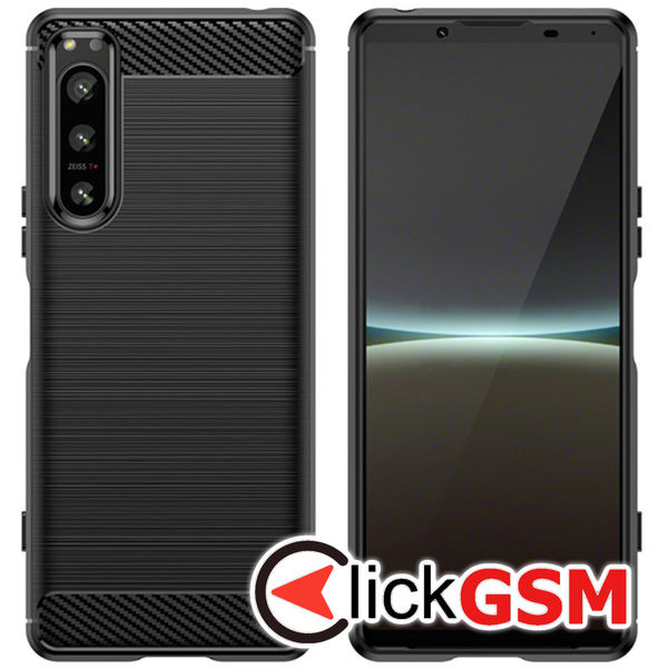 Husa Carbon Silicone Sony Xperia 5 IV