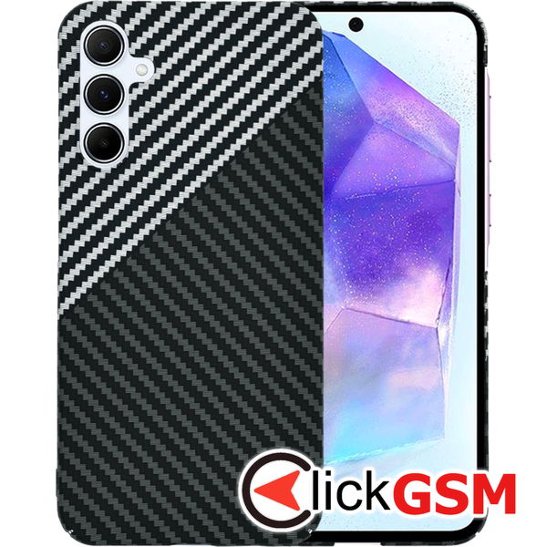 Husa Carbonite gri Samsung Galaxy A55 ers